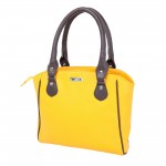 Beau Design Stylish  Yellow Color Imported PU Leather Casual Handbag With Double Handle For Women's/Ladies/Girls
